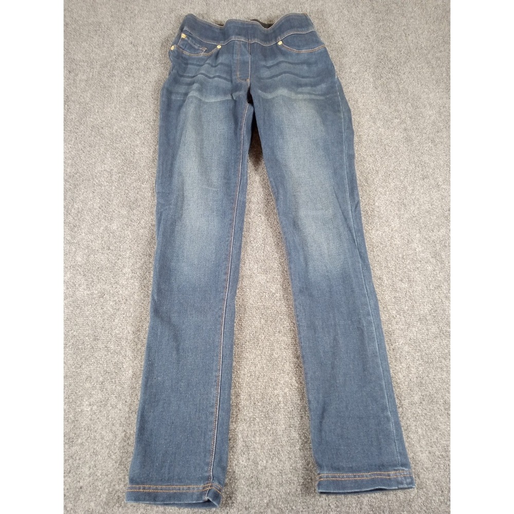 Nygard Slims Skinny Stretch Jeans Pull On Elastic Waist Denim  6/8 Small